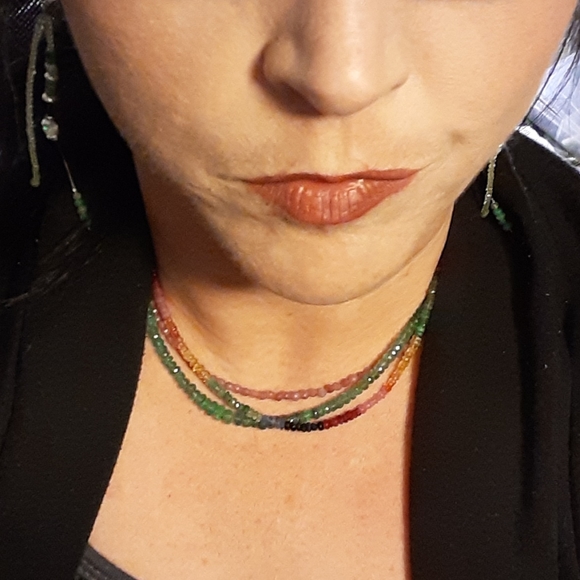 Sapphire necklace 925 sterling silver 52 carats - Picture 8 of 8